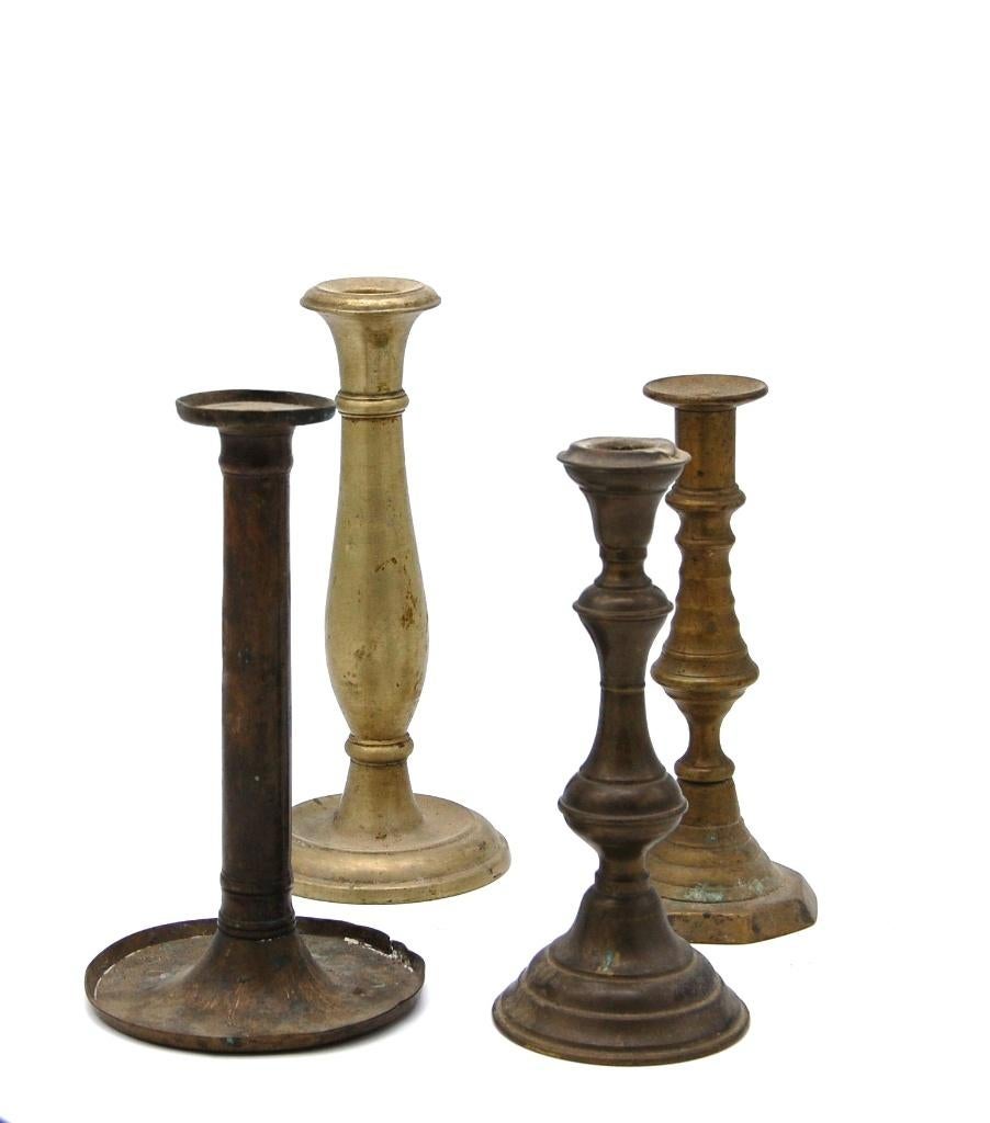 Antieke kandelaars., Antiek en Kunst, Antiek | Koper en Brons, Ophalen of Verzenden, Koper