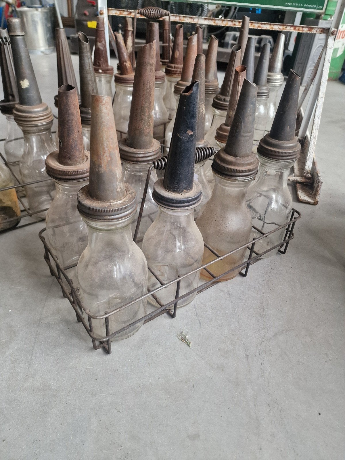 oilie fles rek shell texaco esso kendall, Ophalen, Gebruikt, Auto's