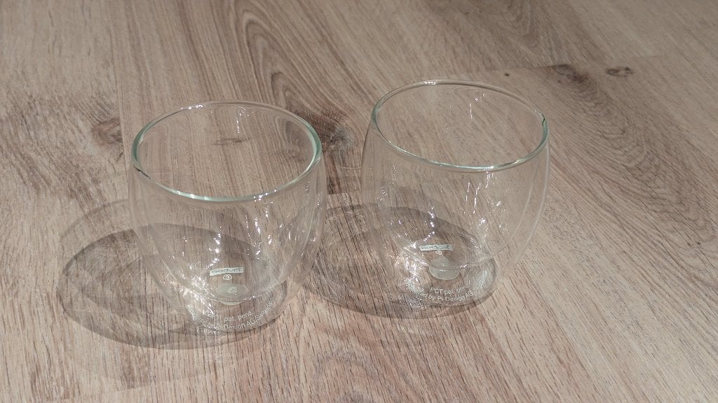 2 stuks Bodum Pavina dubbelwandige theeglazen glazen, Ophalen of Verzenden, Zo goed als nieuw, Overige typen