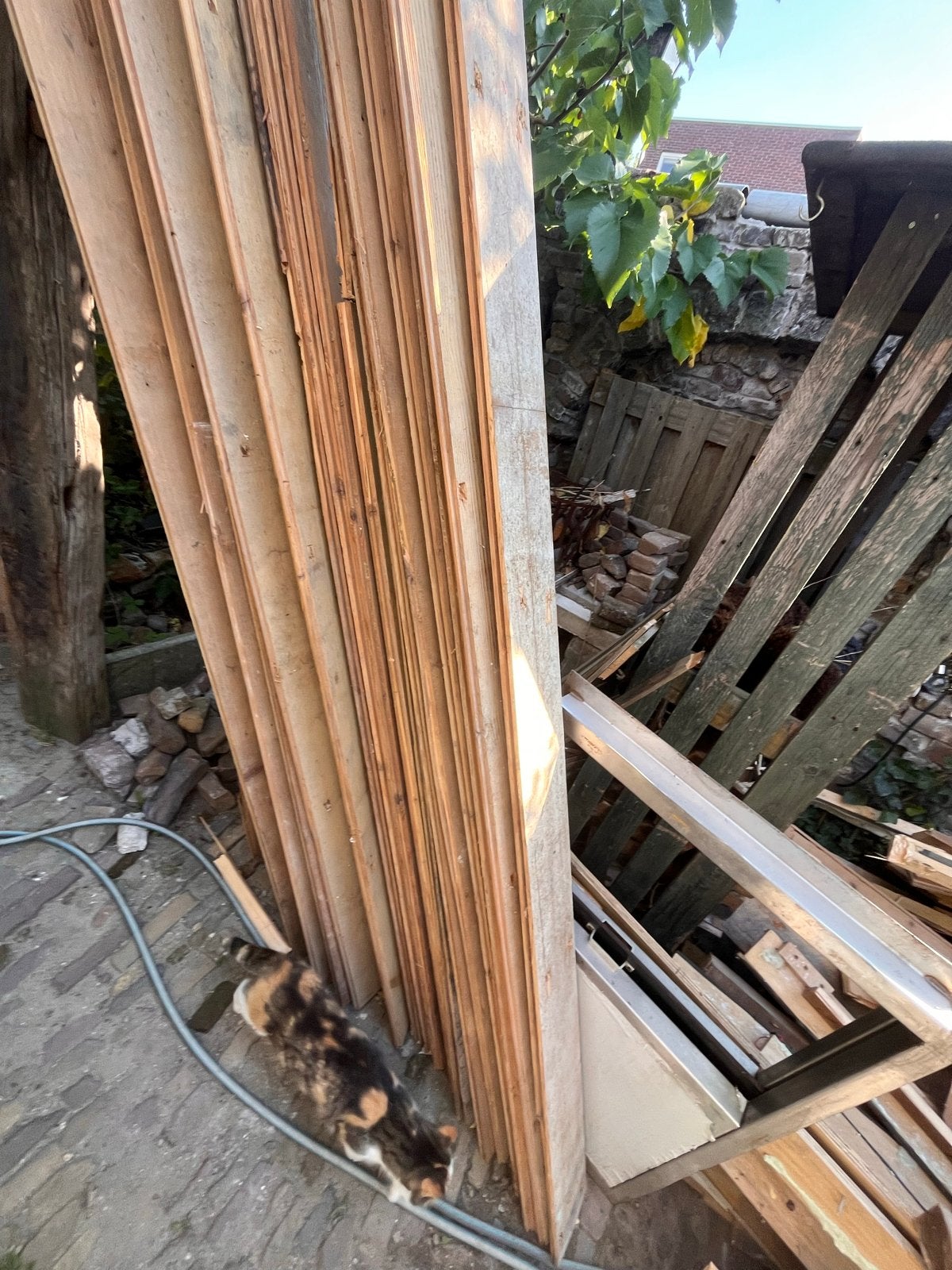 Onbehandelde houten vloerplanken met minimale spijkers, Ophalen, Gebruikt, Vloerdelen of -planken, 10 m² of meer