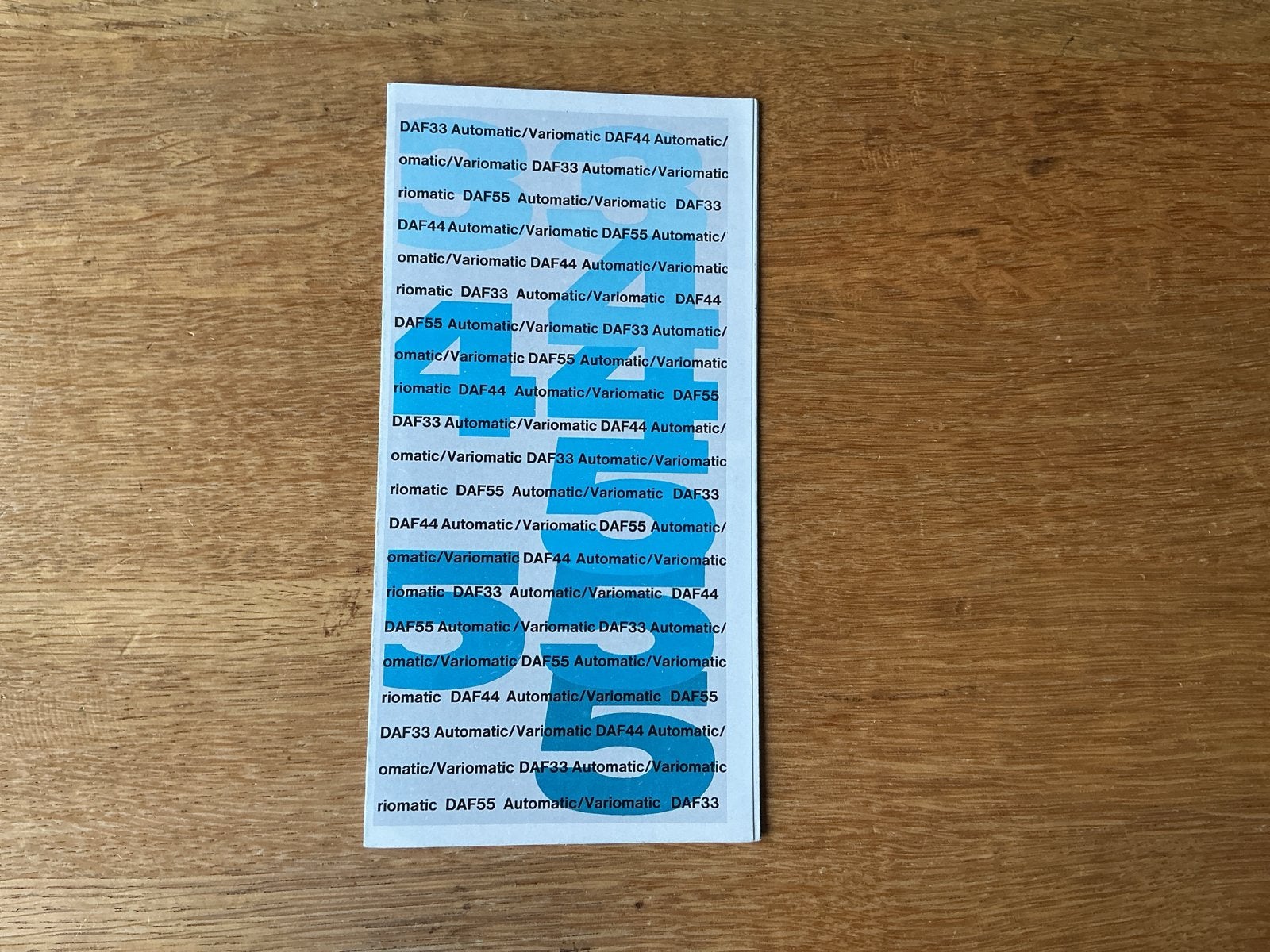 DAF 33 44 55 Folder - Origineel uit 1969, Ophalen of Verzenden, Zo goed als nieuw