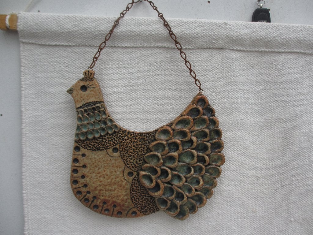 Vintage duif van aardewerk jaren 60 wanddecoratie, Ophalen of Verzenden