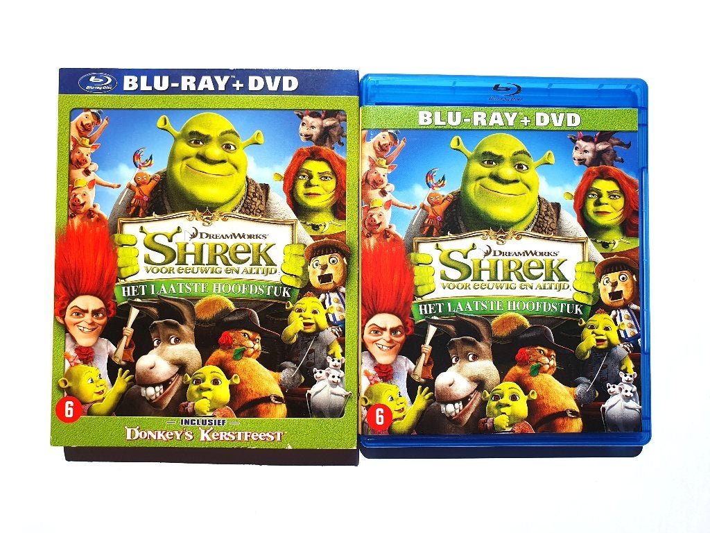 Shrek 4 (Blu-ray + DVD met Slipcover), Ophalen of Verzenden, Zo goed als nieuw, Nederlands, Tekenfilms en Animatie