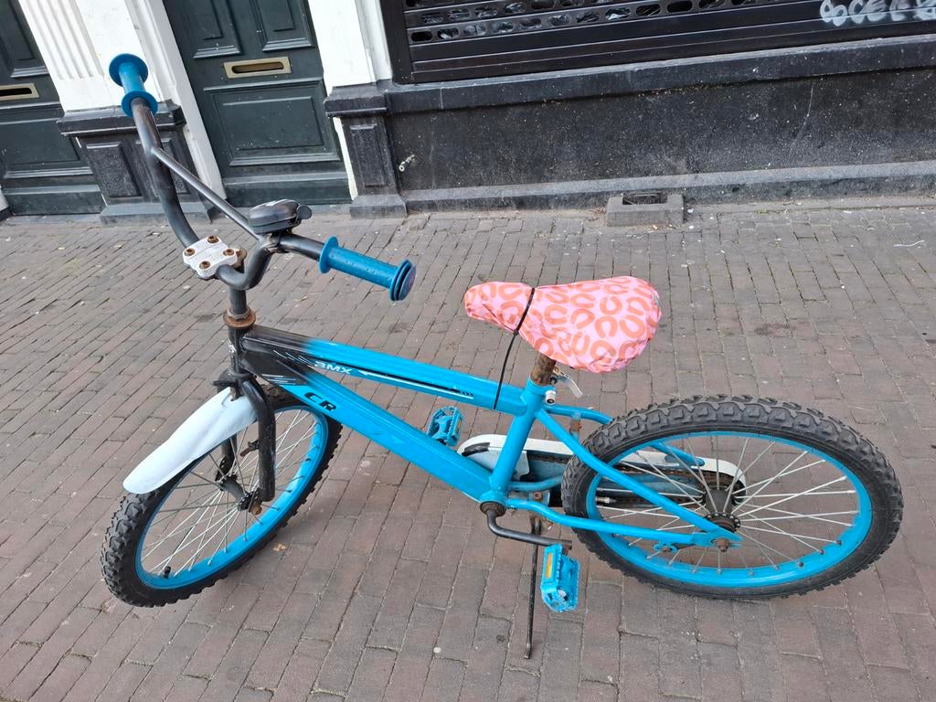 Stoere Blauwe BMX 20 inch – Crossfiets  Incl. KETTINGKAST, Fietsen en Brommers, Fietsen | Crossfietsen en BMX, Ophalen, Staal