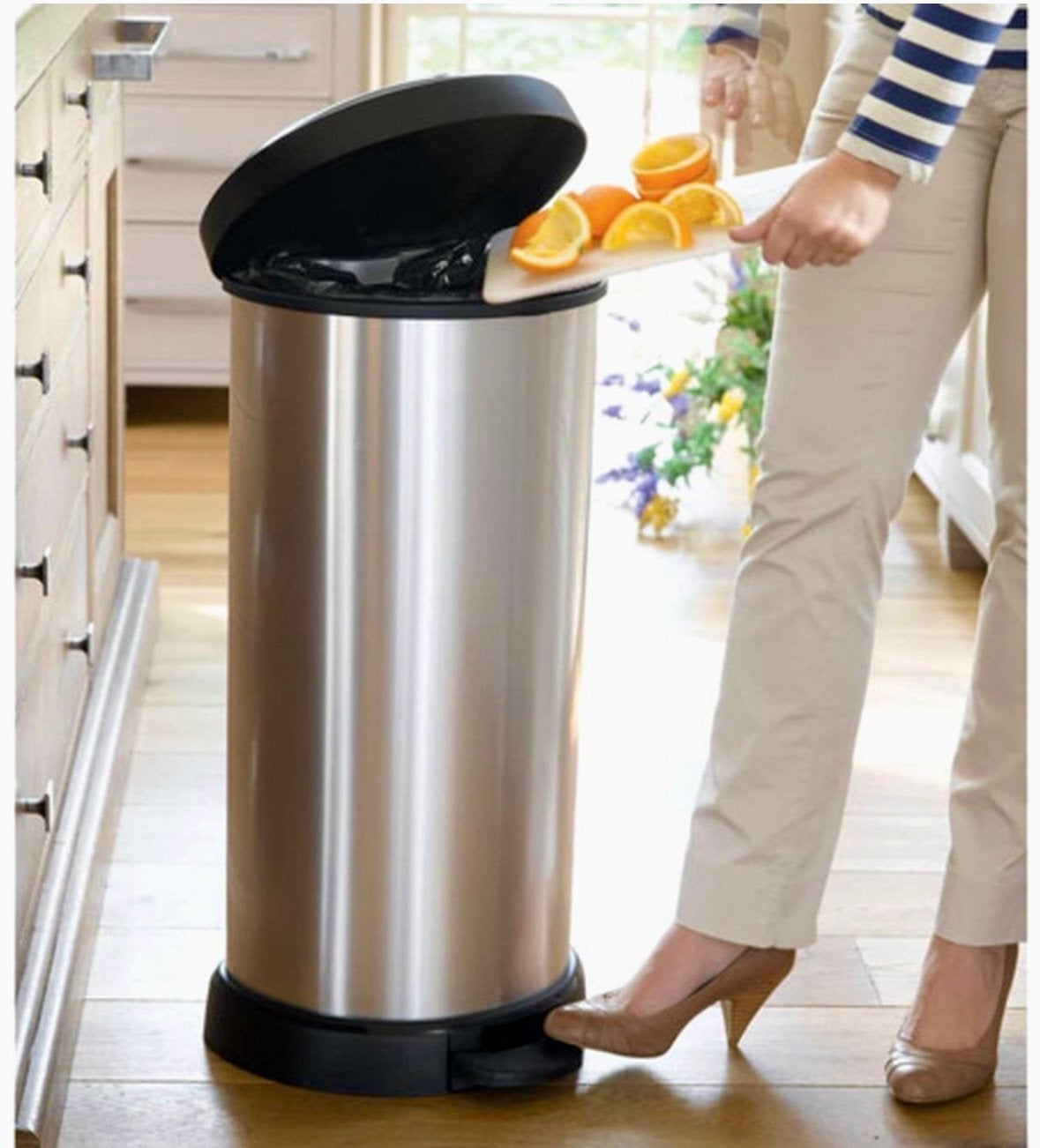 Prullenbak / Pedaalemmer Curver Decobin Goud kleur–40 L, Ophalen, Zo goed als nieuw, Kunststof