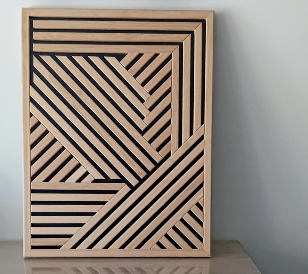 Schilderij wandpanelen van massief eikenhout., Ophalen
