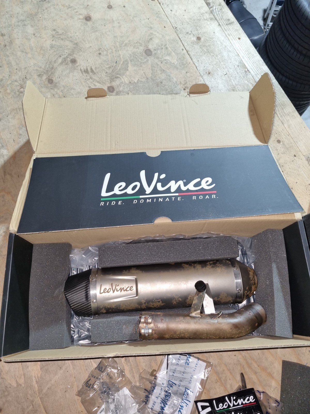 Uitlaat demper Leovince Evo One Suzuki GSF 1250, Motoren, Ophalen of Verzenden, Gebruikt