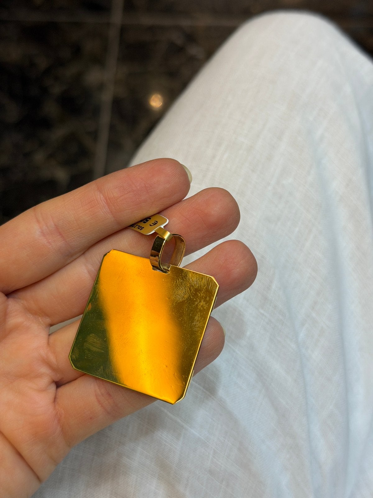 14KT Goud - 14.6 Gram - Hanger - Plaat, Sieraden, Tassen en Uiterlijk, Ophalen, Nieuw, Goud