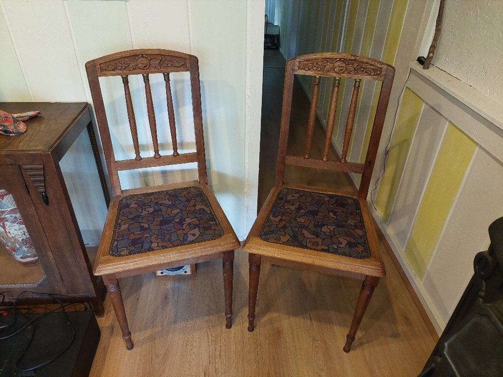 Antieke eetkamerstoelen  5 stuks, Antiek en Kunst, Ophalen