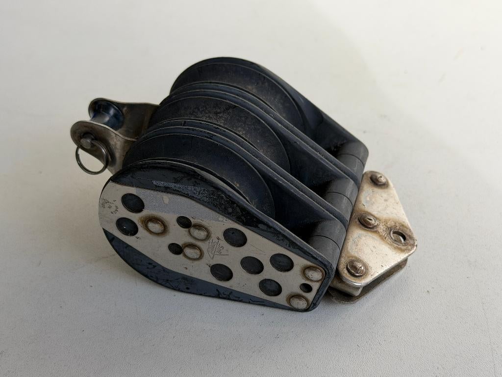 Sail Speed 3 schijfs blok 55 mm met hondsvot 12 mm lijn, Watersport en Boten, Accessoires en Onderhoud, Ophalen of Verzenden, Gebruikt