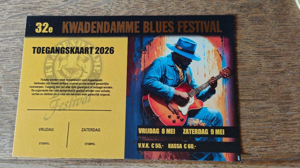 Kwadendamme Bluesfestival 2026, Eén persoon, Meerdaags
