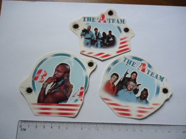 sticker oud A TEAM tv televisie retro vintage 1983 a-team, Verzenden, Zo goed als nieuw, Bedrijf of Vereniging