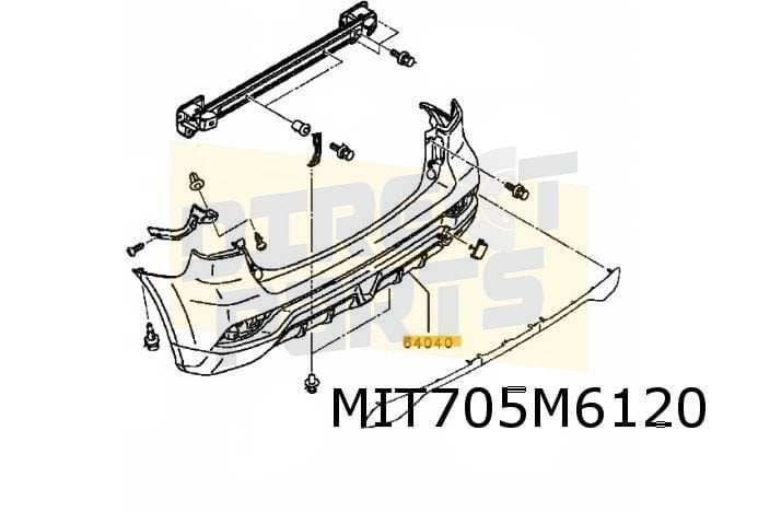 Mitsubishi ASX (7/17-) achterbumper (bij PDC) (te spuiten) O