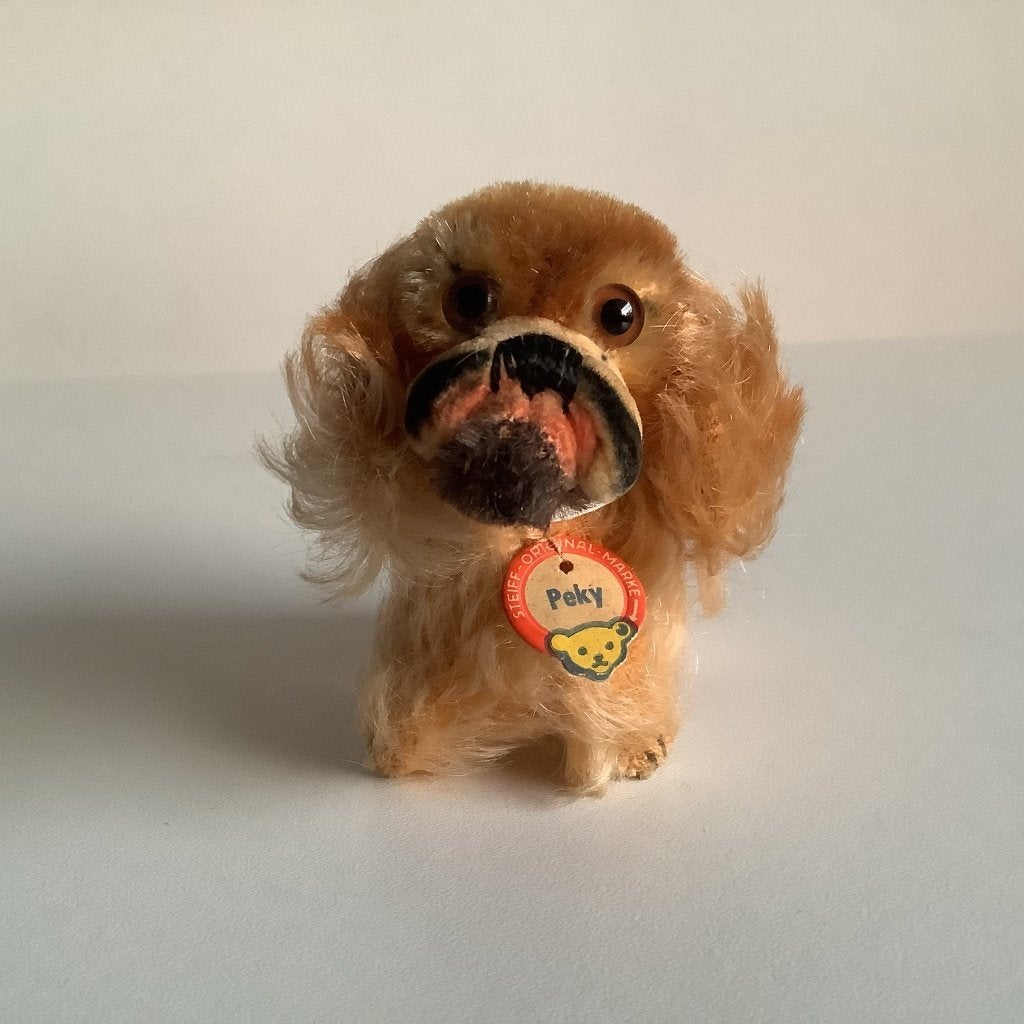 Schattig vintage Steiff klein hondje "Peky", Ophalen of Verzenden