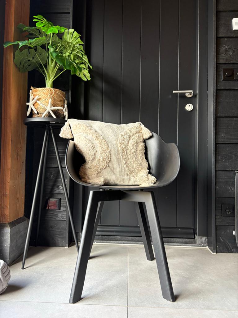 Zwarte eetkamerstoelen - Set van 8, Ophalen, Kunststof, Gebruikt, Zwart