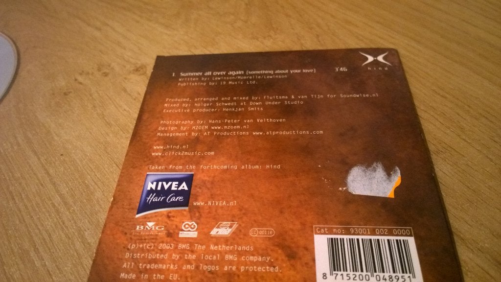 Hind ‎– summer all over again  cardboard sleeve, Ophalen, Gebruikt, Pop