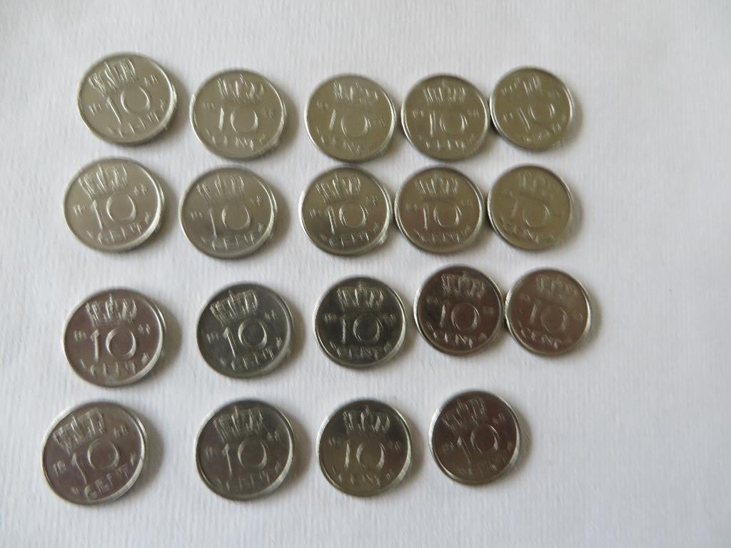 10 Cent Dubbeltje Koningin Wilhelmina 1948 19 stuks, Ophalen of Verzenden, Koningin Wilhelmina, 10 cent, Losse munt