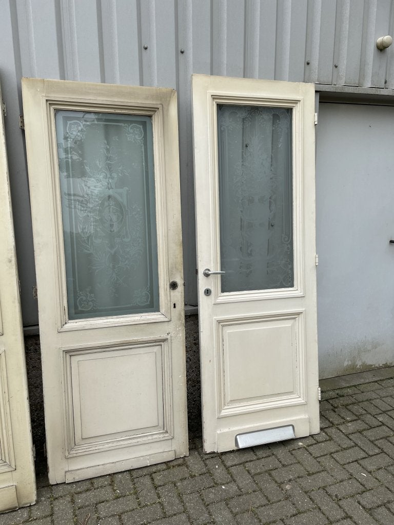 2 prachtige antieke paneeldeuren met geetst glas, La belle porte, Jurgen.hoogenboezem@gmail.com, Zo goed als nieuw, Nieuwstraat 1c, 6271 AX Gulpen
