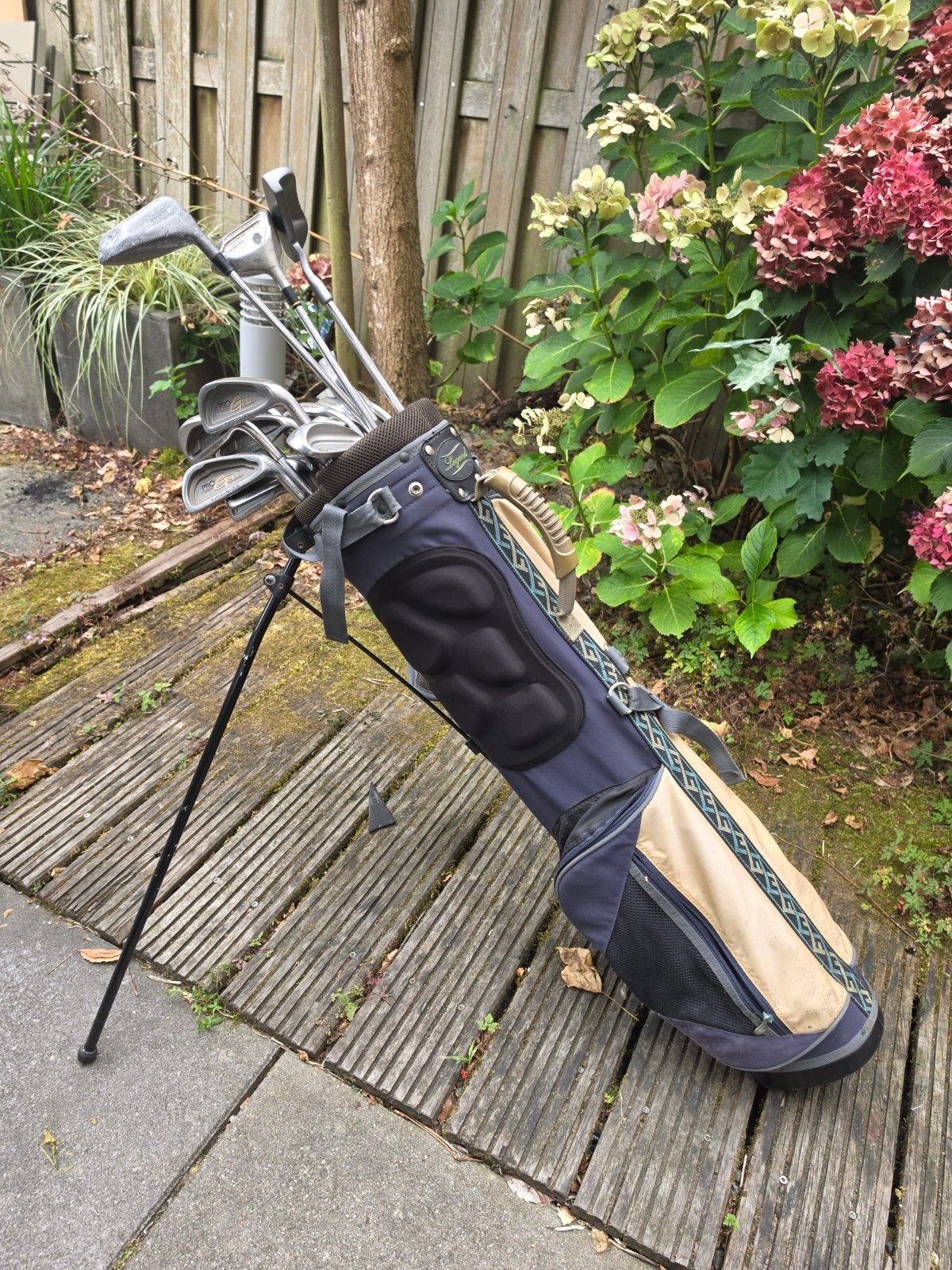 Complete golfset met tas en extra golftas, Ophalen, Gebruikt, Set, Overige merken
