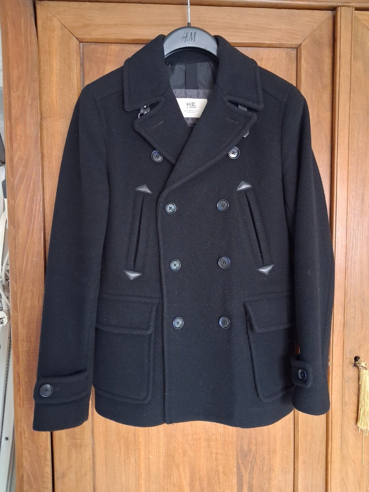 H&M Zwarte Peacoat Maat S - Zo goed als nieuw, Kleding | Heren, Ophalen, H&M