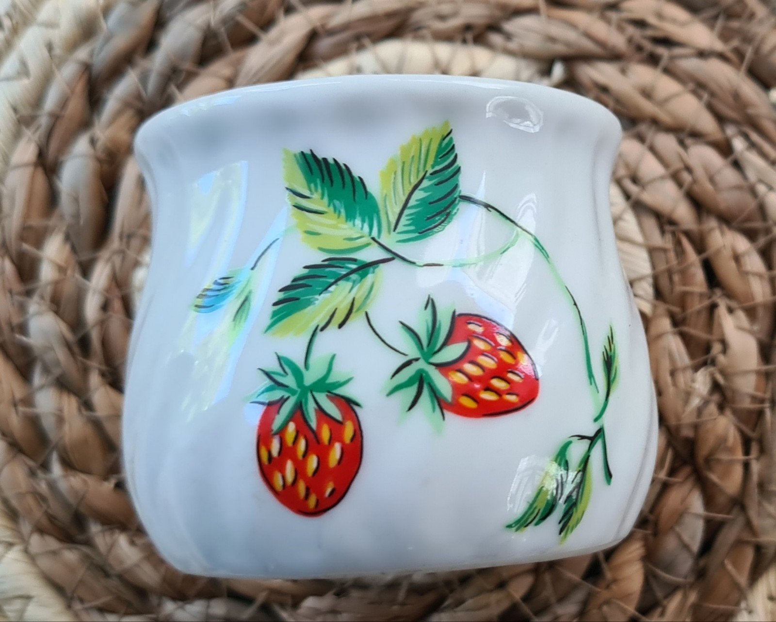 Vintage Aardbeien Potje - Y.R. Merk, Ophalen of Verzenden