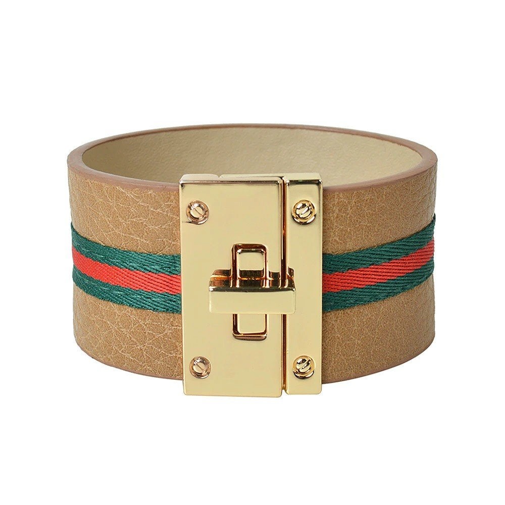 Trendy brede armband met goudkleurige sluiting 20 x 3,5cm, Ophalen of Verzenden, Nieuw, Overige kleuren, Overige materialen