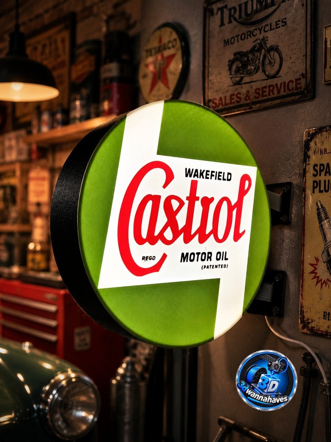 Castrol Lichtbak - Dubbelzijdig - Mancave/Garage Decoratie, Ophalen of Verzenden, Nieuw, Lichtbak of (neon) lamp