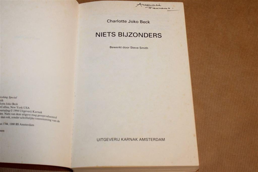 Niets Bijzonders — Zen-meditatie, Charlotte Joko Beck, Verzenden, Gelezen, Overige onderwerpen, Achtergrond en Informatie