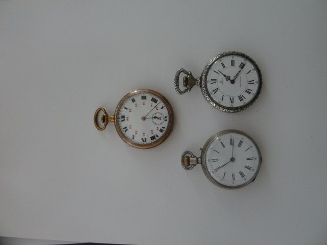 3 oude zakhorloges, Overige merken, Zakhorloge, Staal, Verzenden