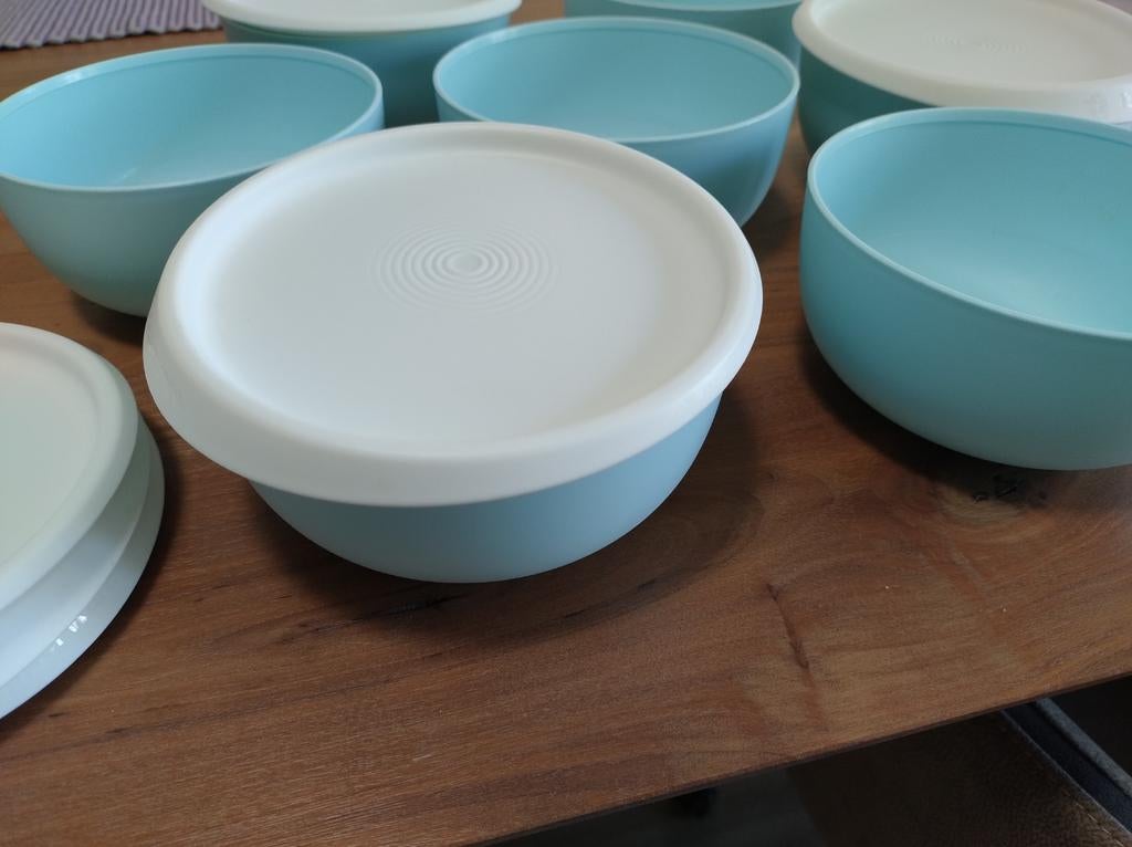 7 zgan Tupperware schaaltjes met deksel, Ophalen of Verzenden, Zo goed als nieuw, Schaal