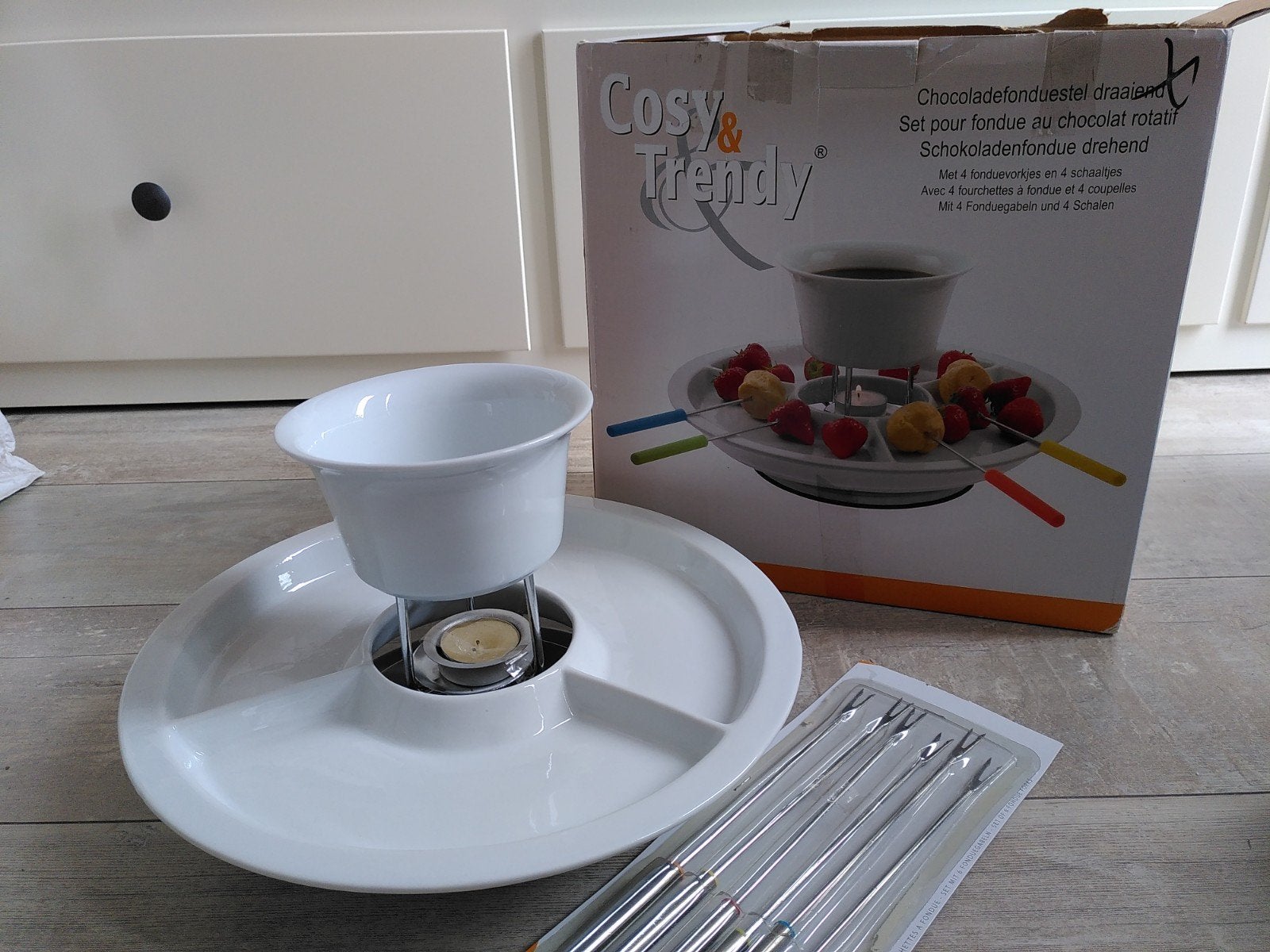Chocolade fondue met draaiende plaat, Ophalen, Zo goed als nieuw