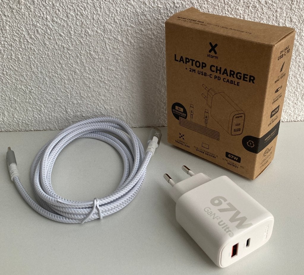 Xtorm GaN2 67W USB Universele 2poorts wandlader+kabel|XC67B0, Nieuw, Universeel, Ophalen of Verzenden, Snellader