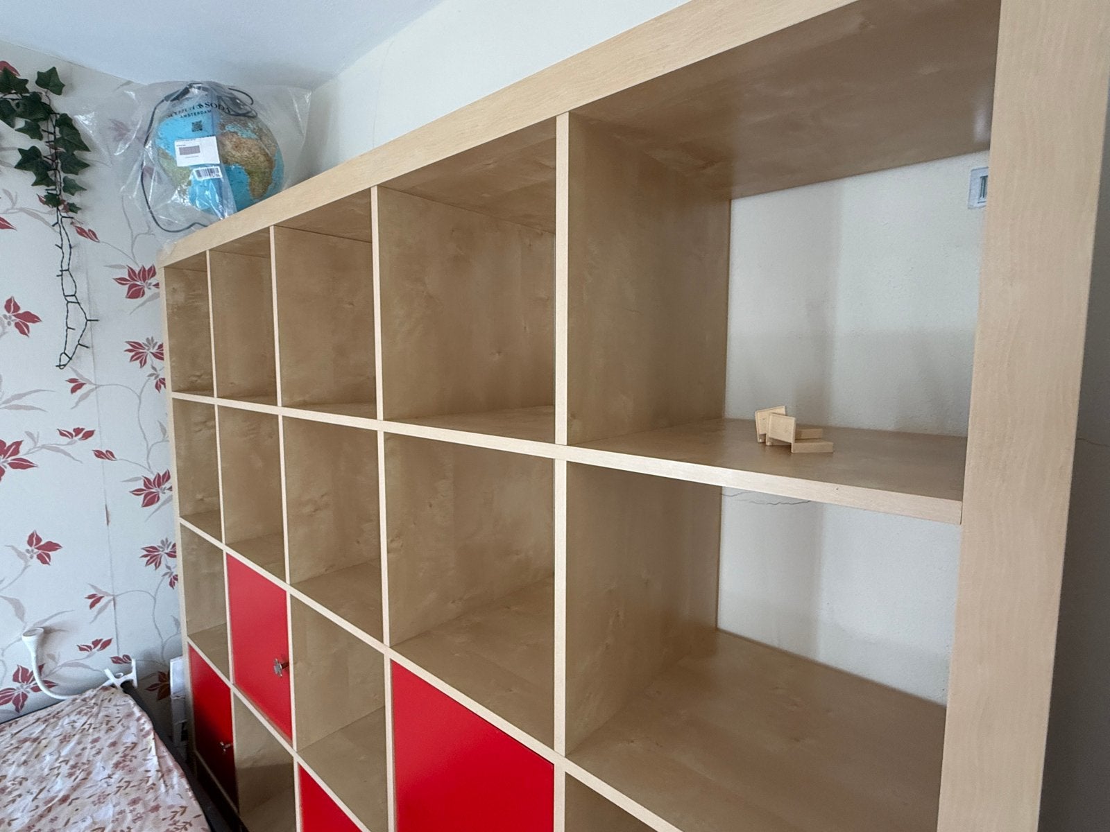 IKEA KALLAX 5x5 Kast met 10 Rode Deuren, Ophalen, Gebruikt, 150 tot 200 cm, Minder dan 100 cm