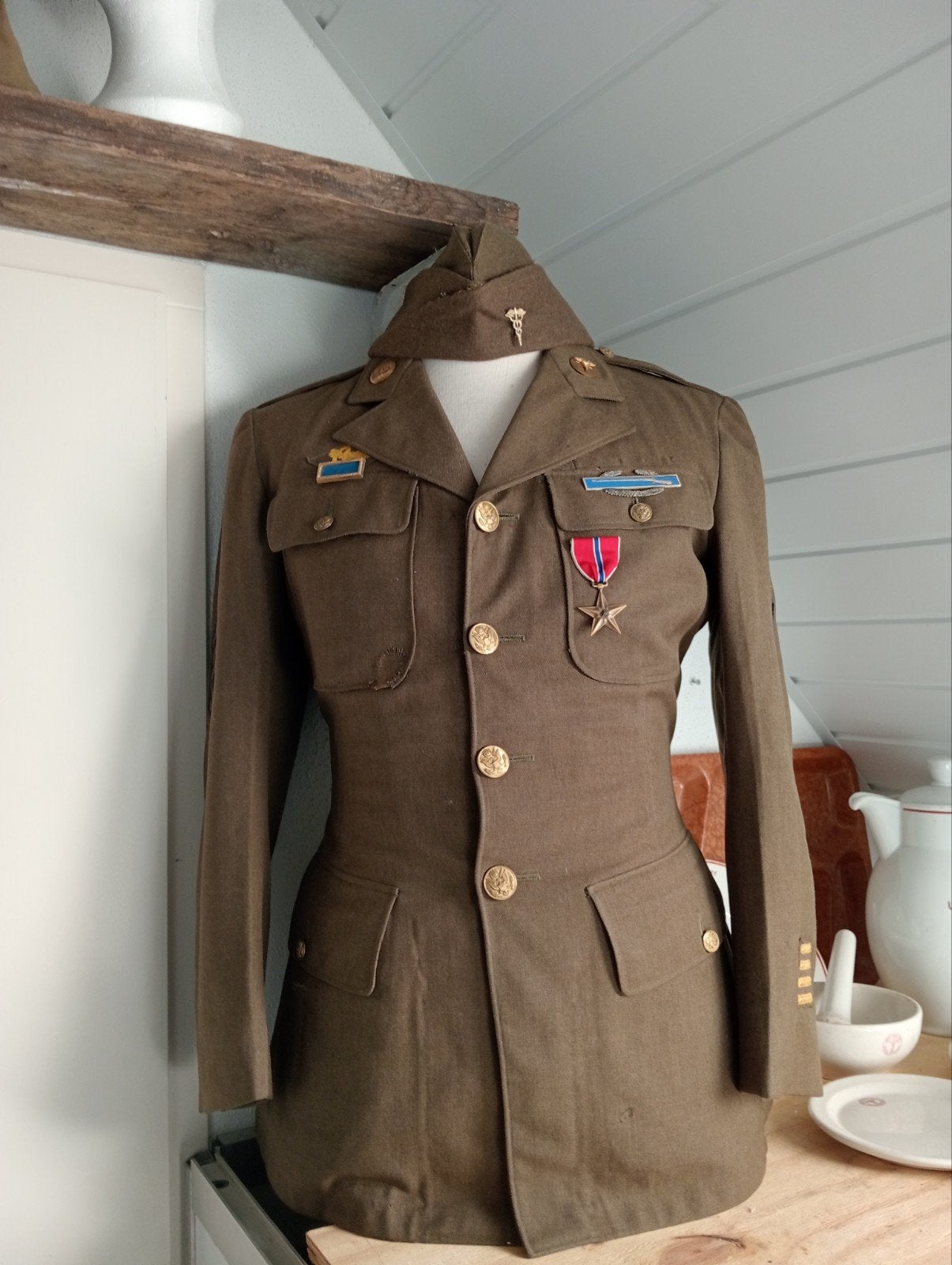 Amerikaans WOII jacket 75th Infantry Division Medic, Ophalen of Verzenden, Landmacht, Amerika, Kleding of Schoenen