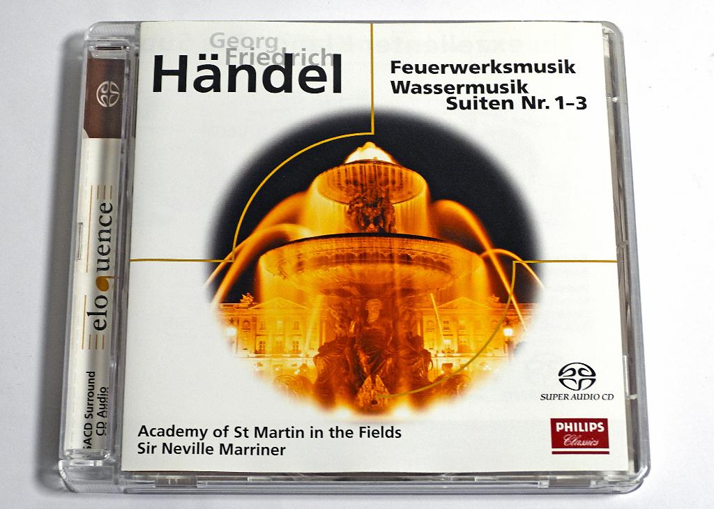 SACD Händel Fireworks Water music Marriner ASMF mint Philips, Ophalen of Verzenden, Barok, Zo goed als nieuw, Orkest of Ballet