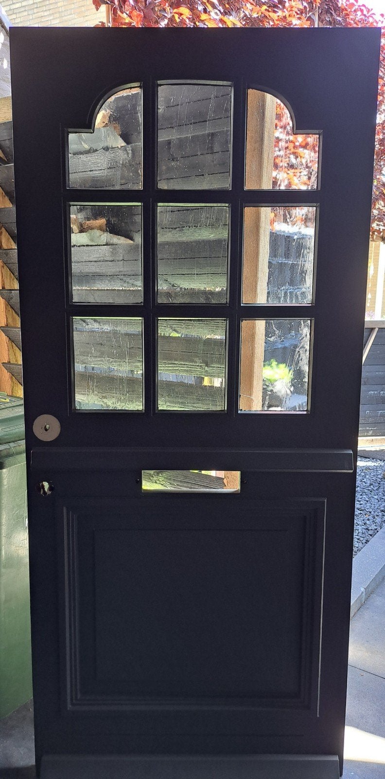 Voordeur Merbau hardhout, Gebruikt, Ophalen of Verzenden, 200 tot 215 cm, Glas