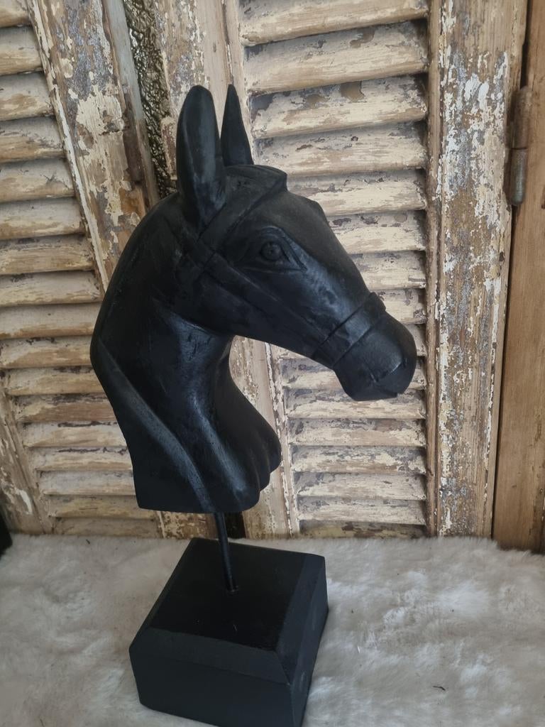 Te koop houten paard, Huis en Inrichting, Woonaccessoires | Overige, Ophalen, Hout, Zwart, Landelijk