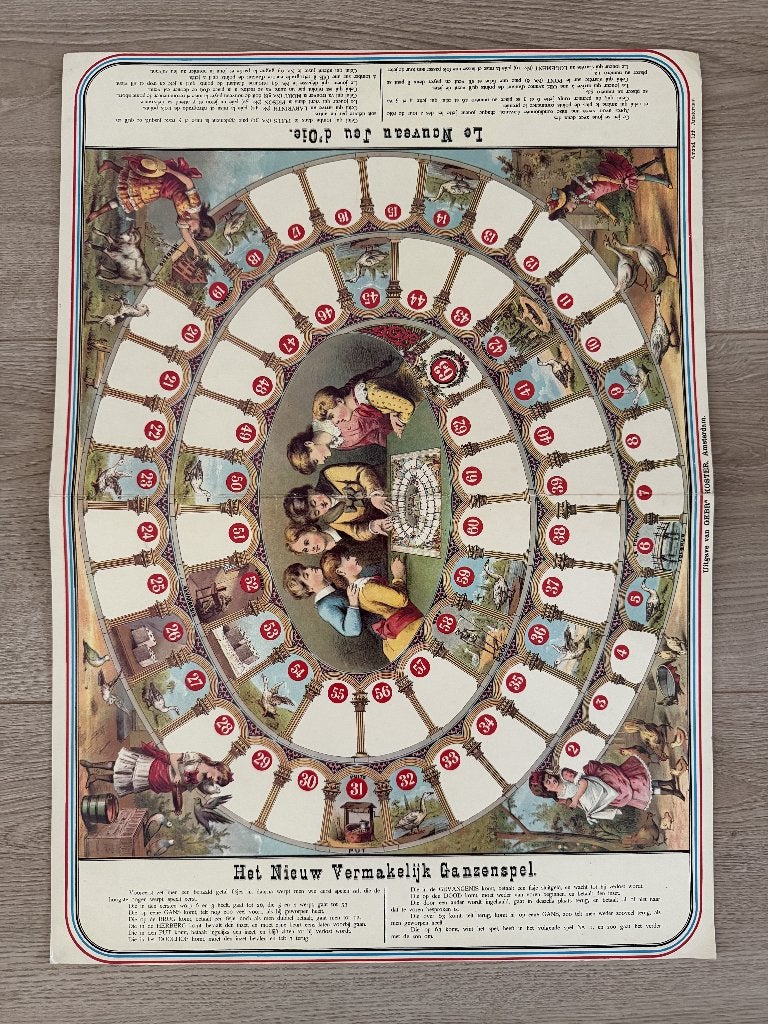 6 oude ganzenborden repro volgens mij rond 1970., Ophalen