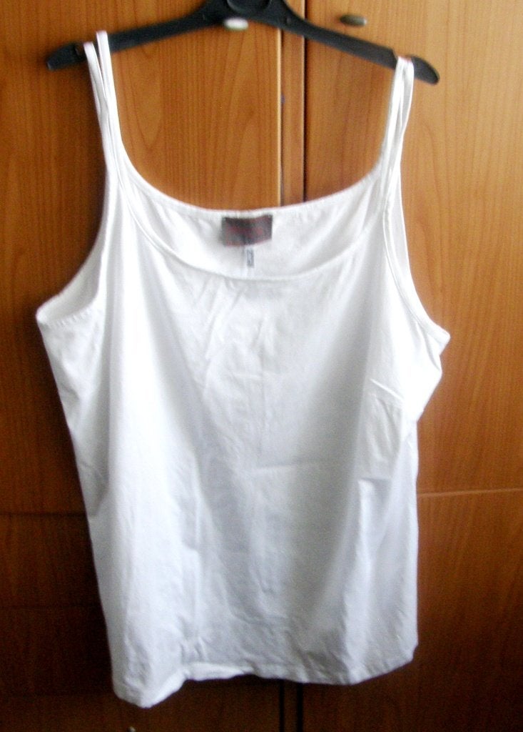 Sempre Piu top, wit, lang, maat 52, Verzenden, Zo goed als nieuw, Maat 46/48 (XL) of groter, Wit