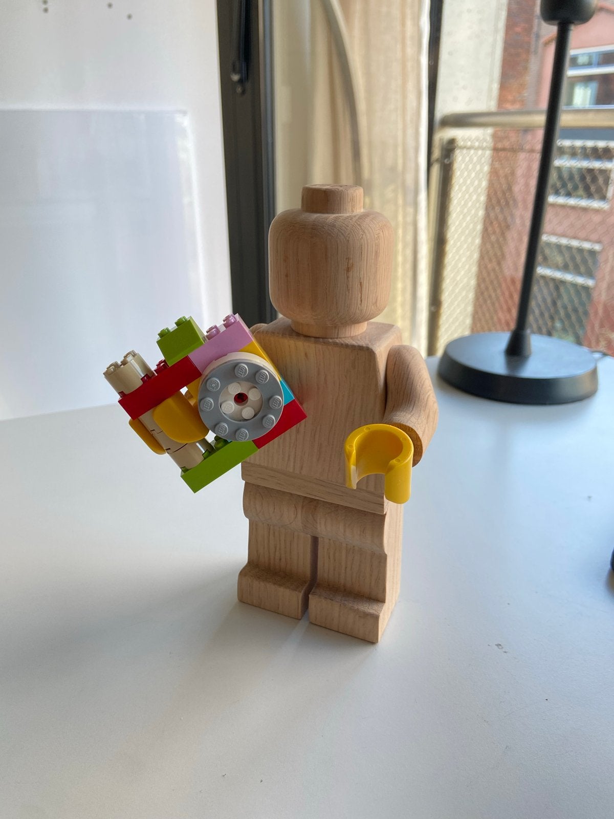 LEGO Originals Houten Minifiguur met LEGO eendje, Ophalen, Overige thema's, Lego, Zo goed als nieuw