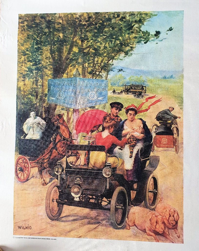 Museumposter Automobielmuseum Leidschendam  - De Dion-Bouton, Verzamelen, Rechthoekig Staand, Verzenden, Zo goed als nieuw, Canvas of Doek