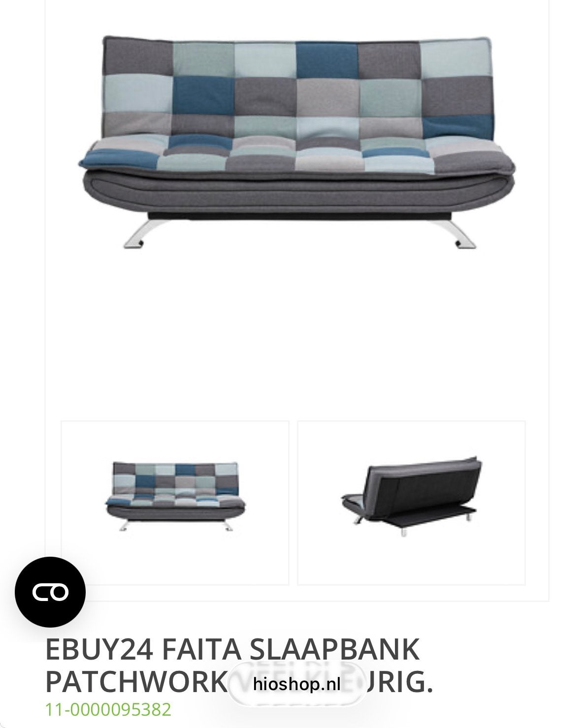 Patchwork slaapbank/futon - kleurrijk en comfortabel, Ophalen, Gebruikt, 150 tot 200 cm, Tweepersoons