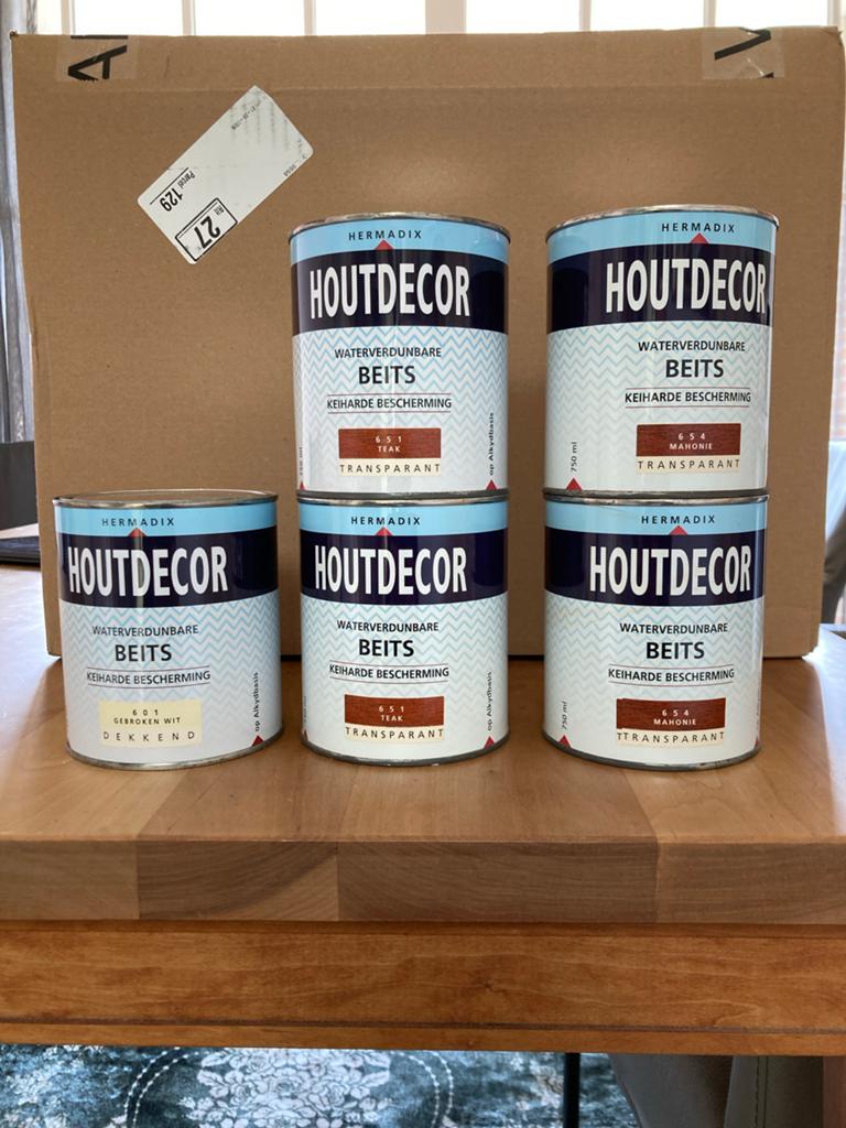 Houtdecor Waterverdunbare Beits - Diverse Kleuren, Overige kleuren, Verzenden, Beits, Zo goed als nieuw