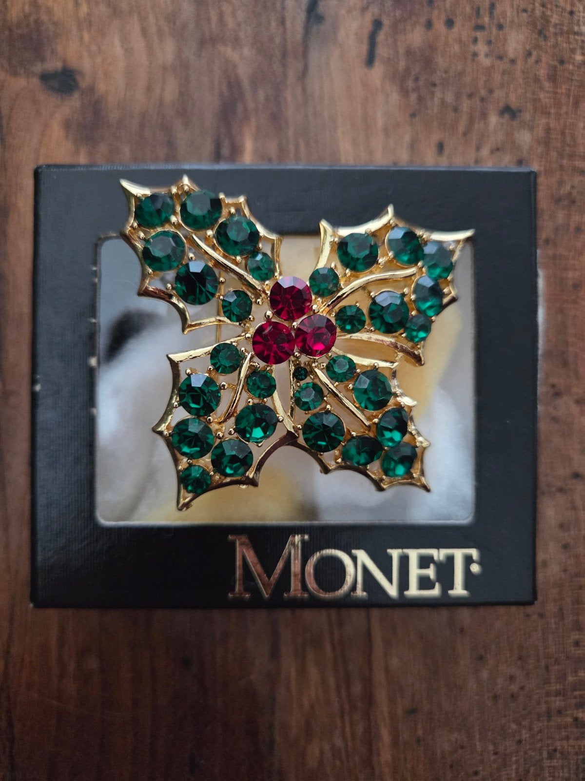 monet broche kerstster, Ophalen of Verzenden, Zo goed als nieuw, Overige materialen