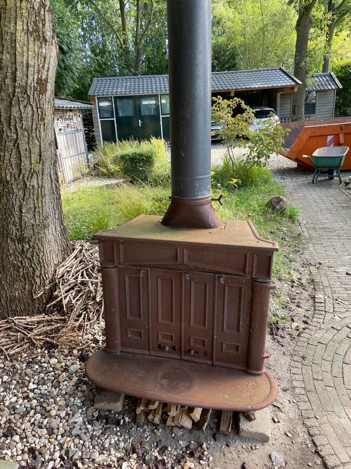 Gietijzeren tuin haard, Tuin en Terras, Ophalen, Gebruikt