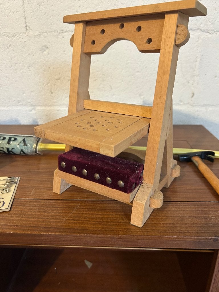 Antieke Miniatuur Bidstoel - Houten Kniebankje, Ophalen