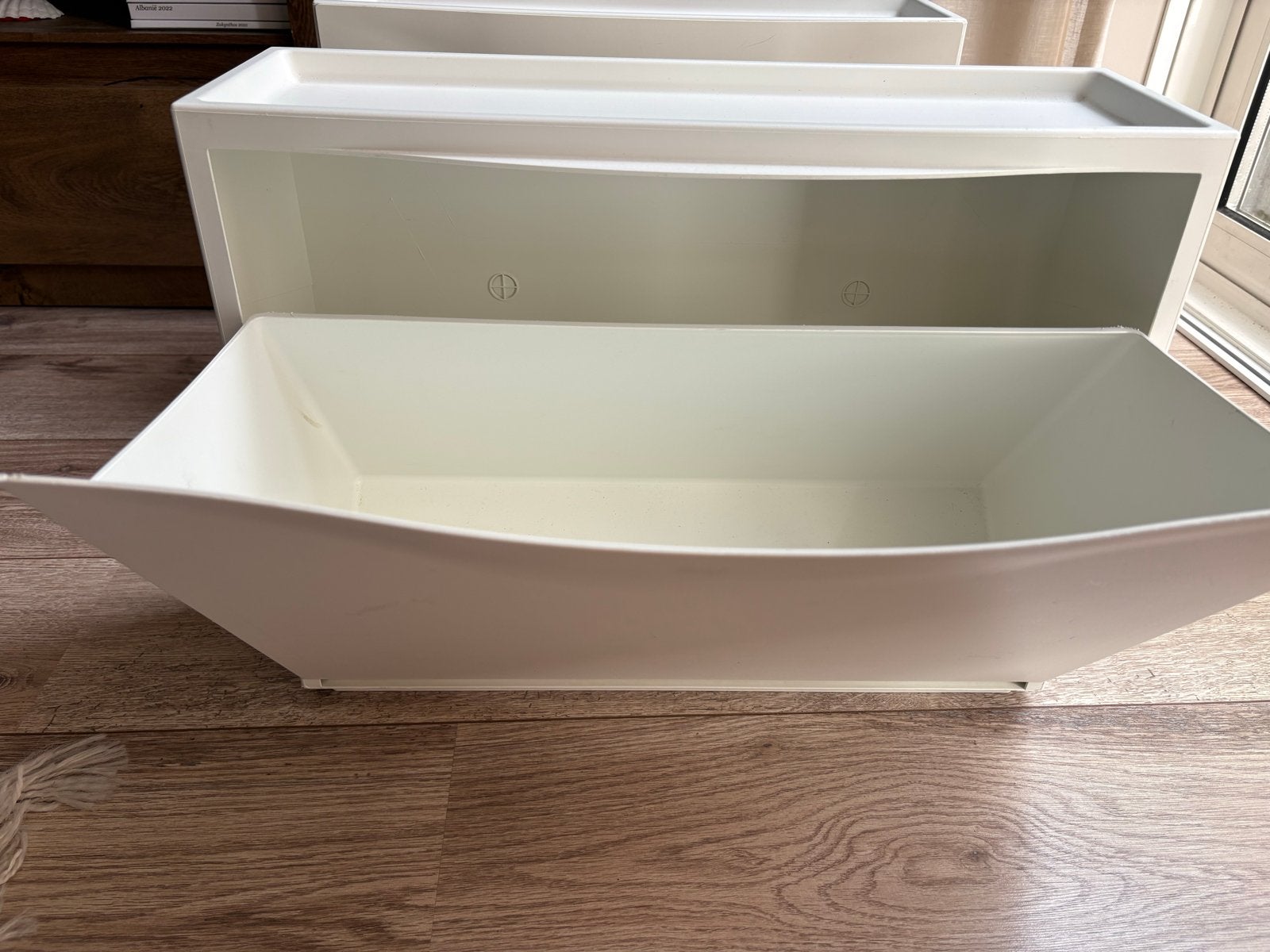 2x IKEA TRONES Schoenenkastjes/Opberger, Wit, Gebruikt, Huis en Inrichting, Ophalen, Gebruikt