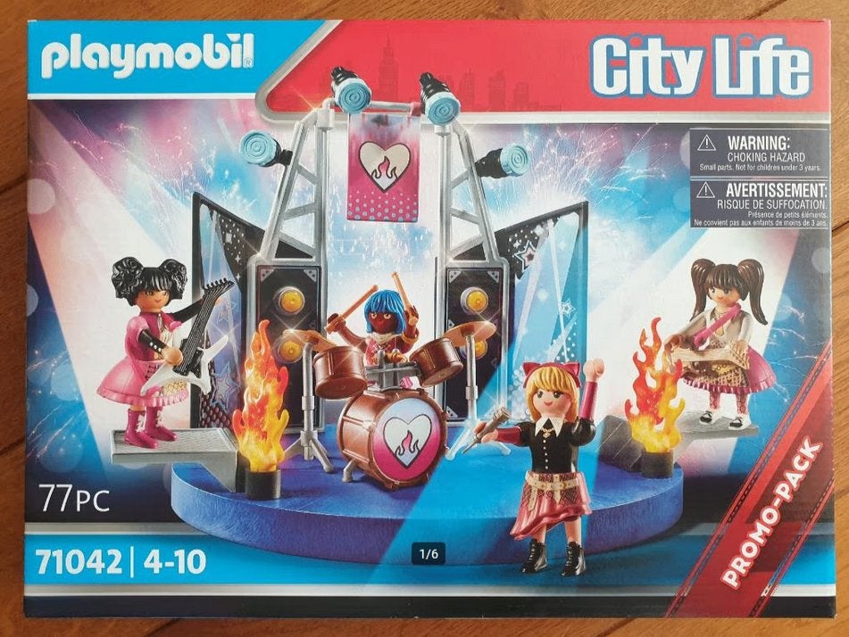 Playmobil 71042 popgroep/ rock muziek band podium & gitaren, Ophalen of Verzenden, Nieuw, Complete set