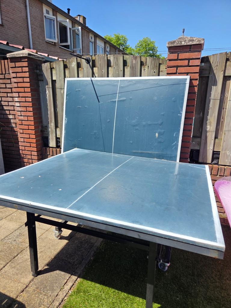 Gebruikte Tafeltennistafel - Opklapbaar en Verrijdbaar, Ophalen of Verzenden, Gebruikt, Tafel Outdoor, Verrijdbaar