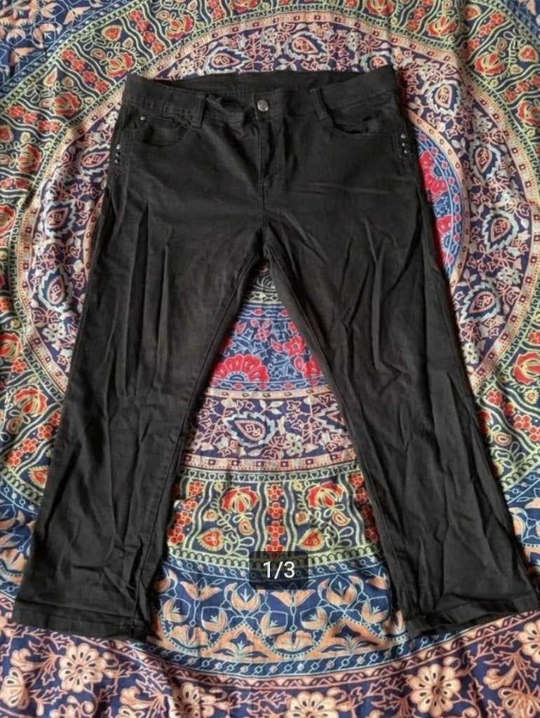 Leuke zwarte spijkerbroek van MS mode maat 48 nu 19,99€, Zwart, Maat 46/48 (XL) of groter, Ophalen of Verzenden, Zo goed als nieuw